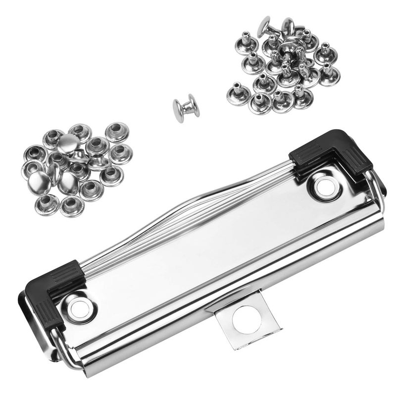Meetory 15 Pack Clipboard Clips 3.94" Mountable Stainless Metal Clipboards Hardware with Rubber Grip and Hanging Hole(Included 30 Piece Rivets) - Image 4
